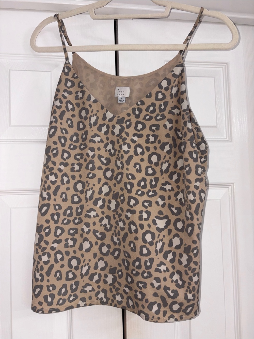a new day Tan and Gray Leopard Print Cami